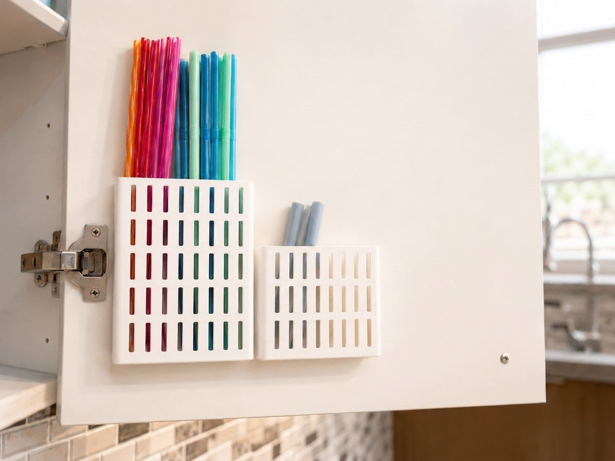 Drinking Straw Organizer - Cabinet mounted